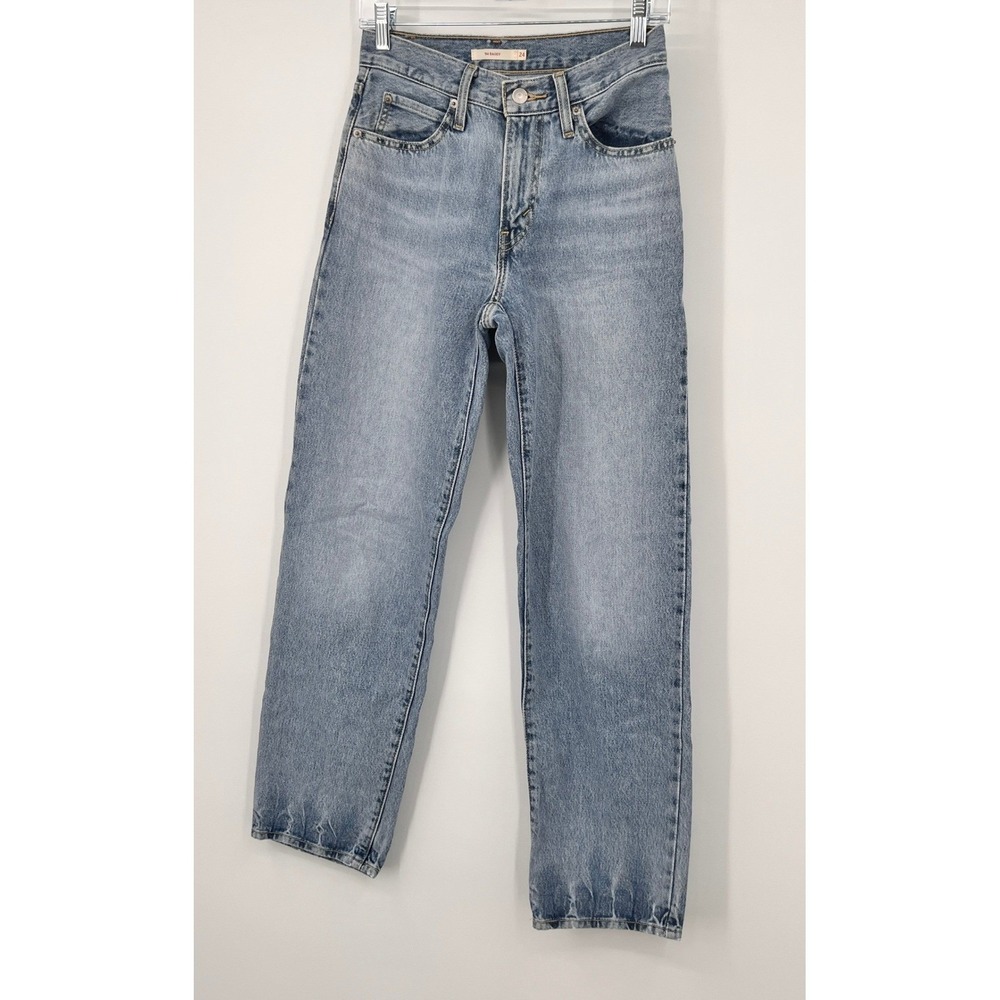 Levis 94 Baggy Jeans Womens 24 Light Wash High Rise Straight Leg Blue Skater - Picture 4 of 8